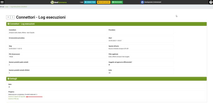 report esito amazon