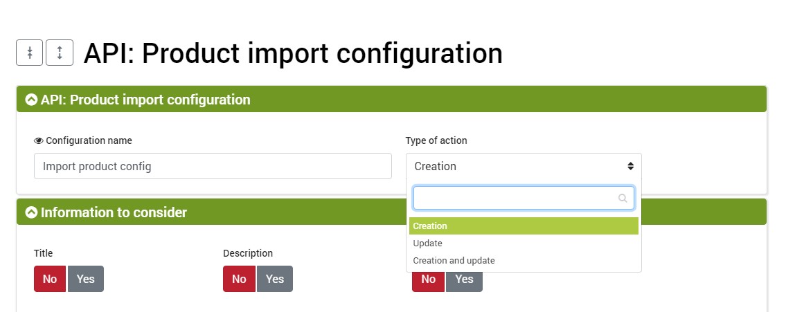 api product import config