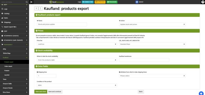 kaufland tutorial producs export
