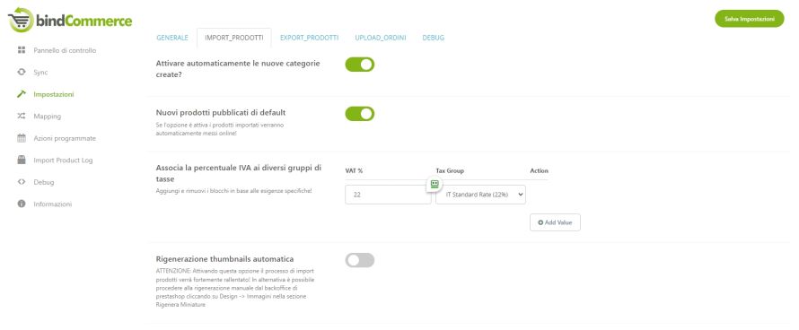 config modulo presta import prod