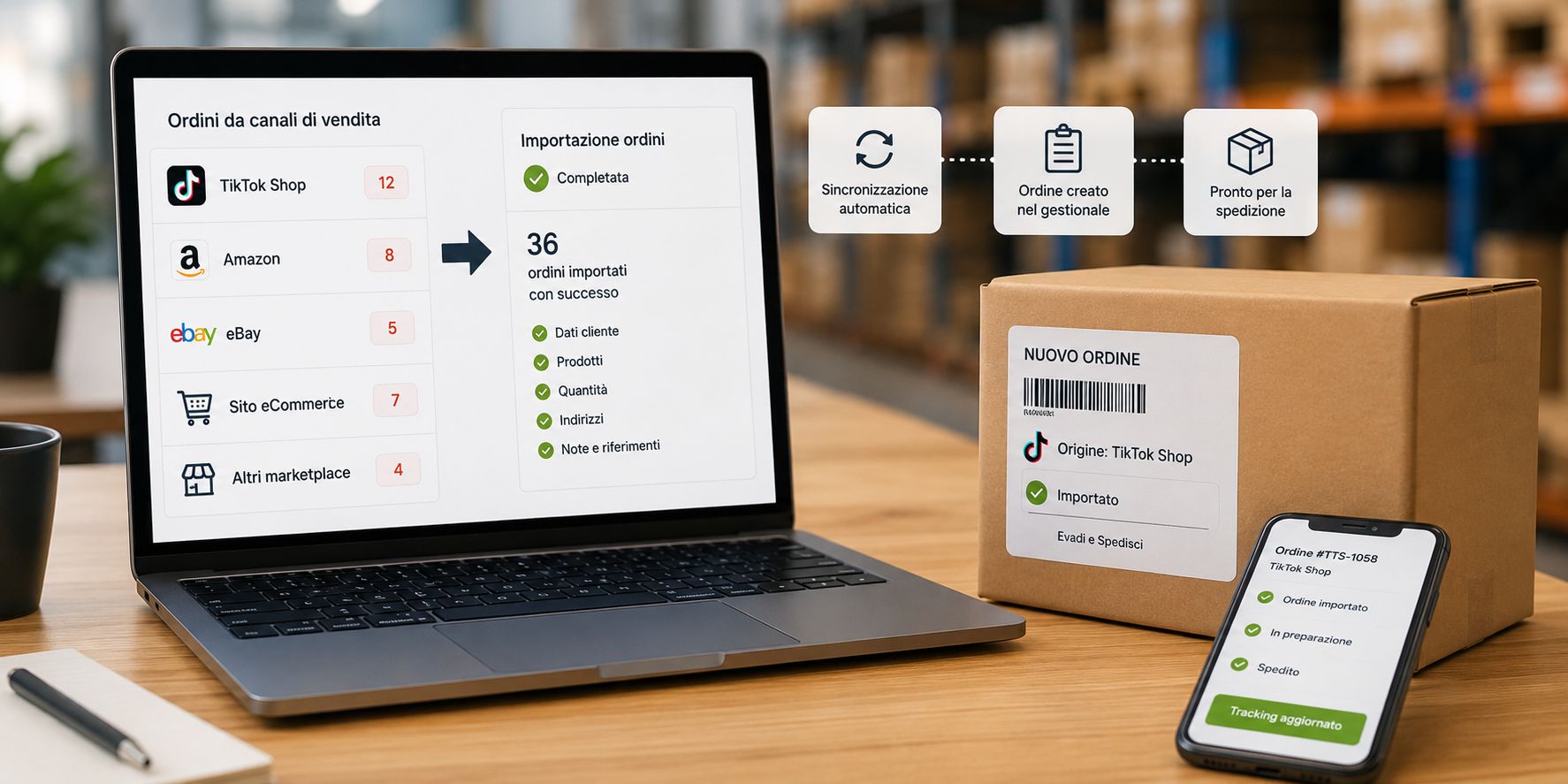 Tracking and shipment updates across sales channels