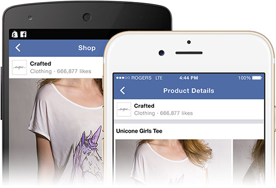 shopify facebook store mobile iPhone Android