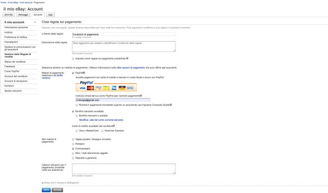 Condizioni di pagamento eBay: regole di vendita