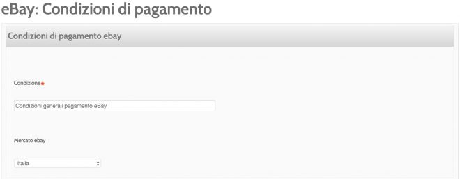 Condizioni di pagamento eBay