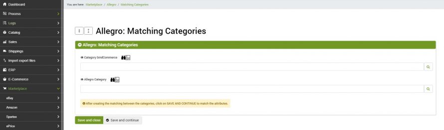 thumb allegro matching categories