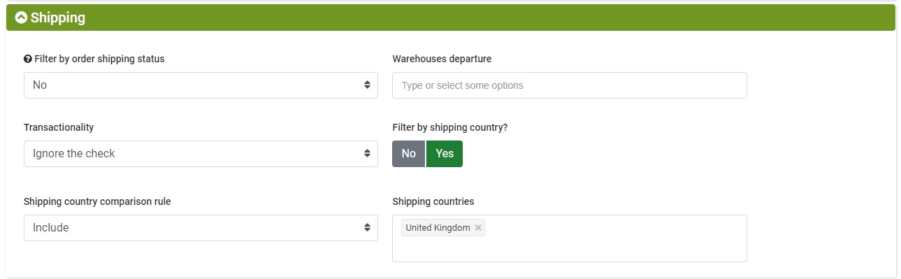 amazon business filter by shipping country