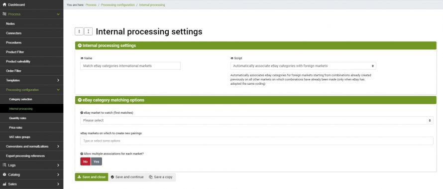 thumb internal processing settings