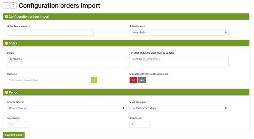 thumb configuration orders import leroy merlin